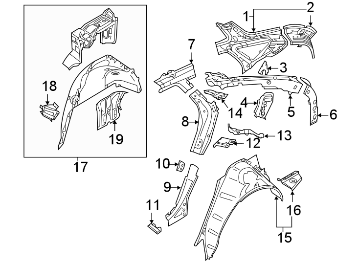 10Quarter panel. Inner structure.https://images.simplepart.com/images/parts/motor/fullsize/1384743.png