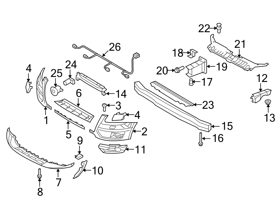 19Front bumper & grille. Bumper & components.https://images.simplepart.com/images/parts/motor/fullsize/1385010.png