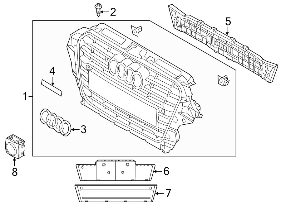 6FRONT BUMPER & GRILLE. GRILLE & COMPONENTS.https://images.simplepart.com/images/parts/motor/fullsize/1385015.png