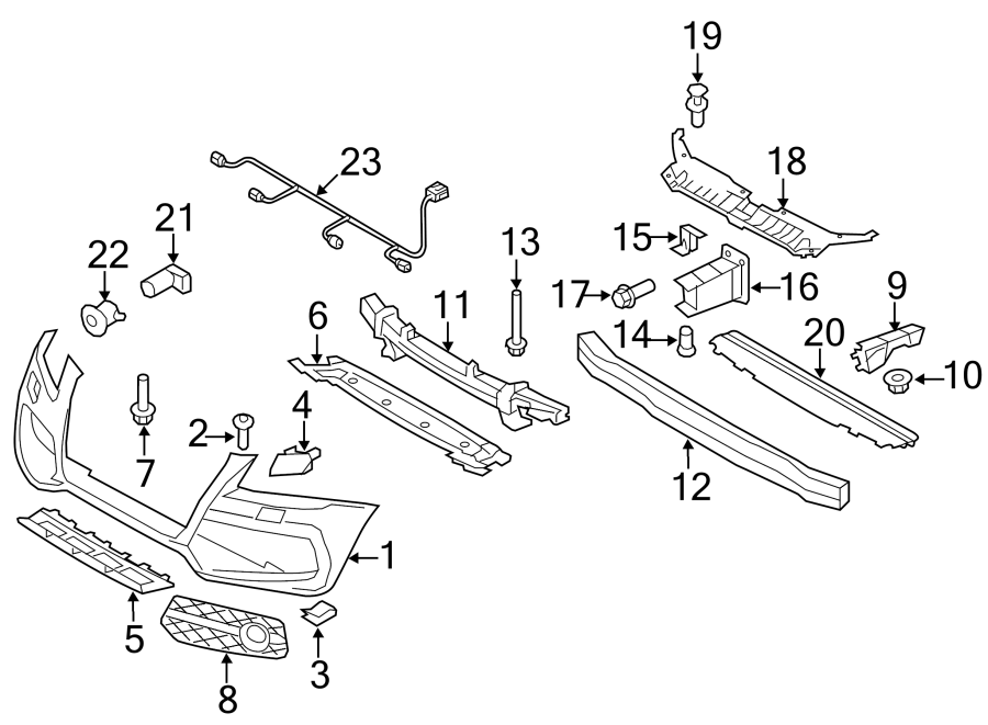 16FRONT BUMPER & GRILLE. BUMPER & COMPONENTS.https://images.simplepart.com/images/parts/motor/fullsize/1385020.png