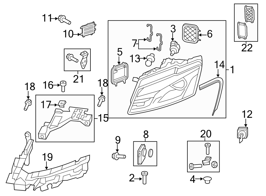 13FRONT LAMPS. HEADLAMP COMPONENTS.https://images.simplepart.com/images/parts/motor/fullsize/1385040.png