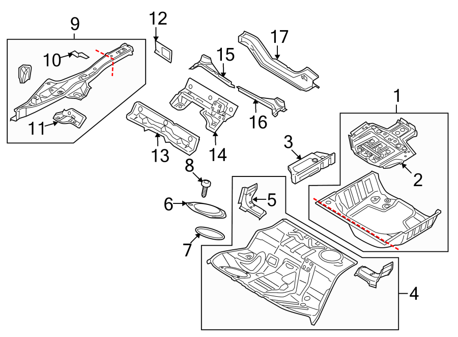 REAR BODY & FLOOR. FLOOR & RAILS.