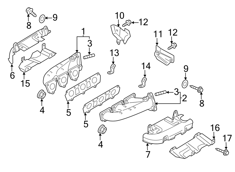 13Exhaust system. Manifold.https://images.simplepart.com/images/parts/motor/fullsize/1385970.png