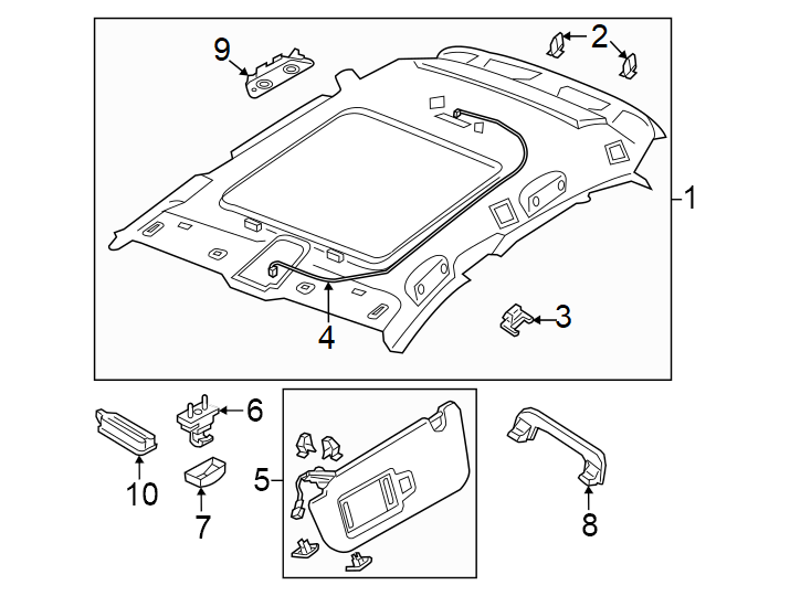 5Roof. Interior trim.https://images.simplepart.com/images/parts/motor/fullsize/1386660.png