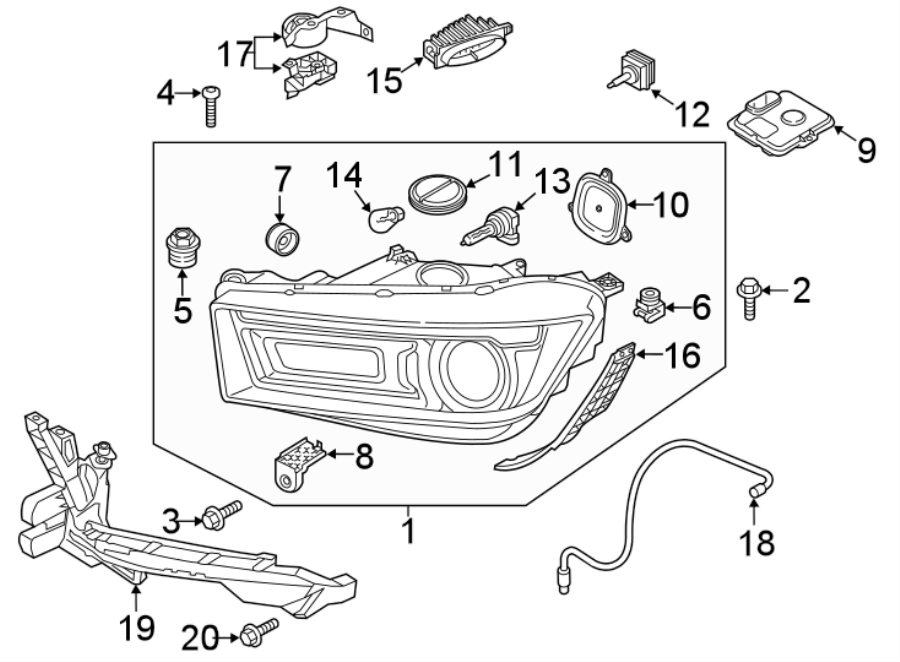 9FRONT LAMPS. HEADLAMP COMPONENTS.https://images.simplepart.com/images/parts/motor/fullsize/1387035.png