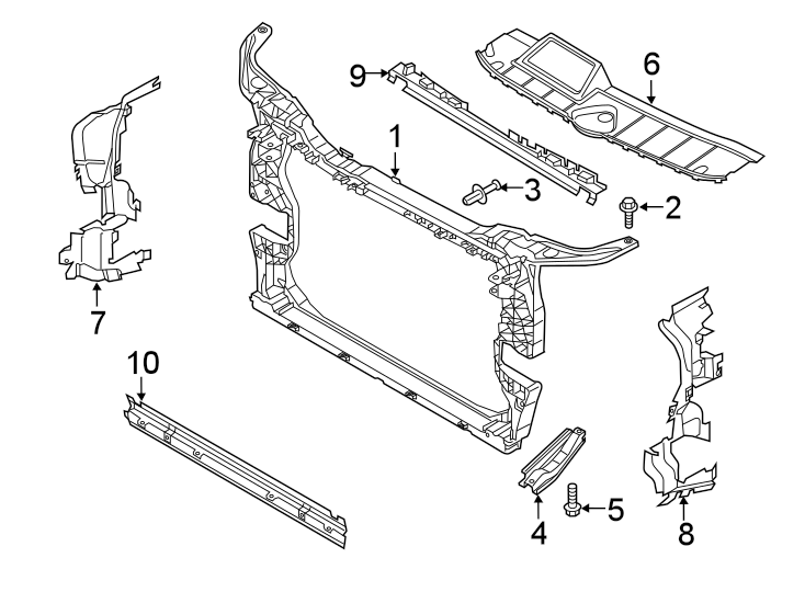 5Radiator support.https://images.simplepart.com/images/parts/motor/fullsize/1387052.png