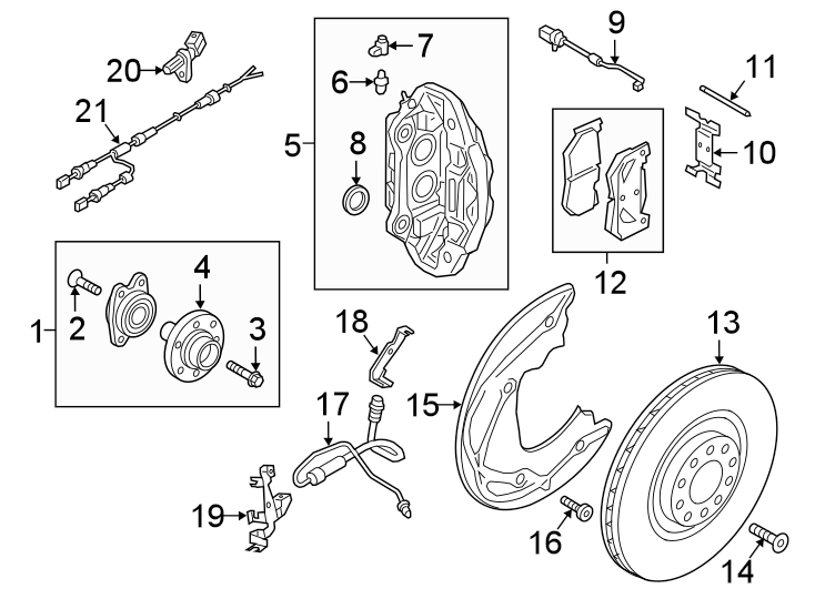 FRONT SUSPENSION. BRAKE COMPONENTS.