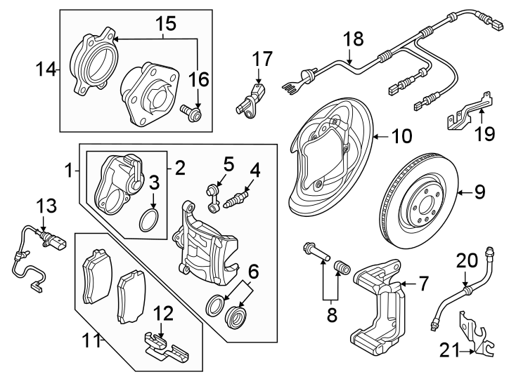 Rear suspension. Brake components.