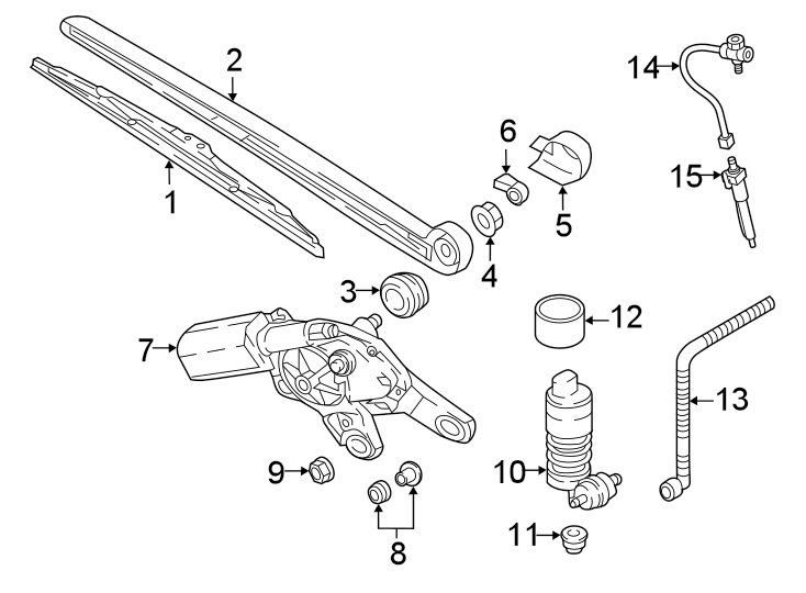 5Lift gate. Rear wiper components.https://images.simplepart.com/images/parts/motor/fullsize/1387883.png