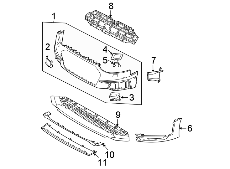 6Front bumper & grille. Bumper & components.https://images.simplepart.com/images/parts/motor/fullsize/1390009.png