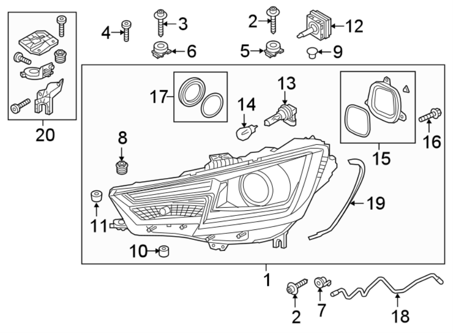 17FRONT LAMPS. HEADLAMP COMPONENTS.https://images.simplepart.com/images/parts/motor/fullsize/1390023.png