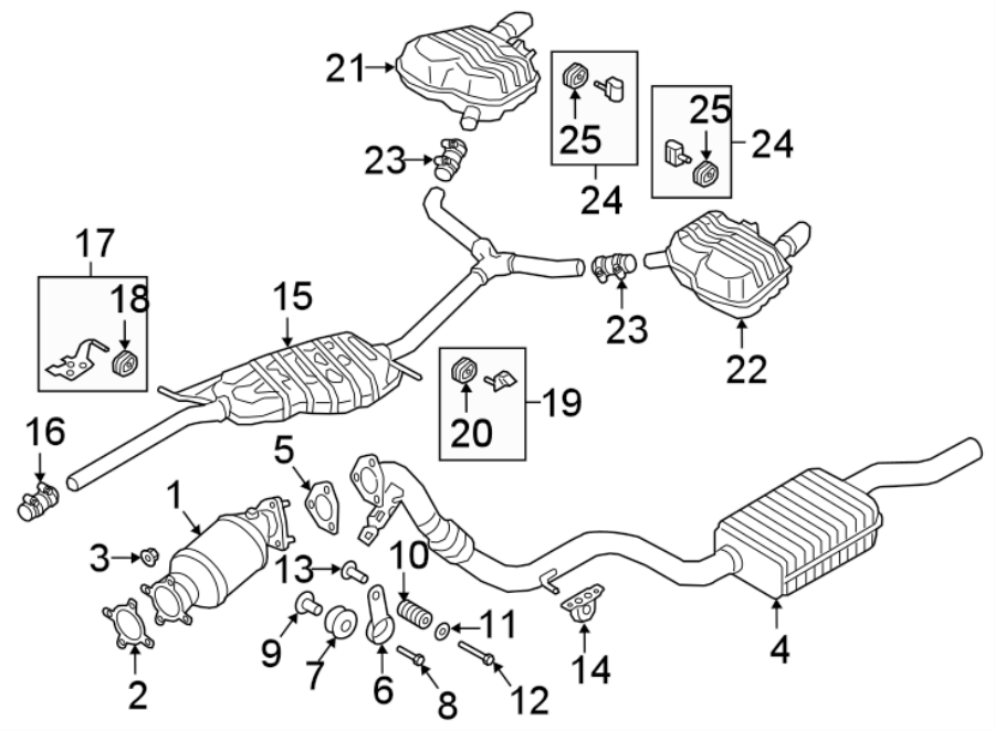 EXHAUST SYSTEM. EXHAUST COMPONENTS.