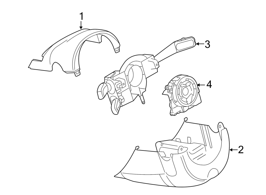 STEERING COLUMN. SHROUD. SWITCHES & LEVERS.