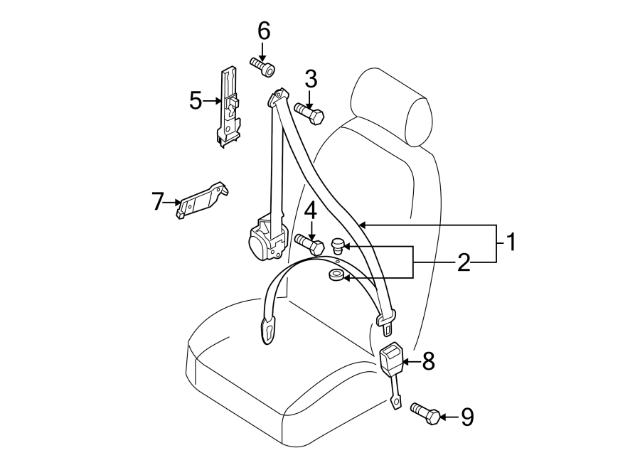 7RESTRAINT SYSTEMS. FRONT SEAT BELTS.https://images.simplepart.com/images/parts/motor/fullsize/1390590.png