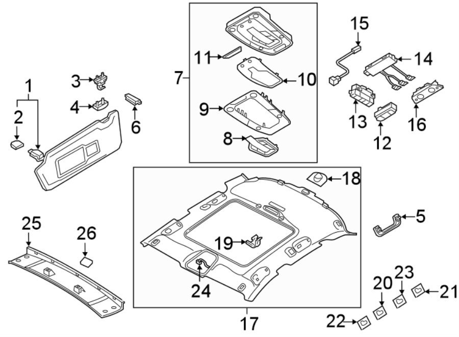 ROOF. INTERIOR TRIM.