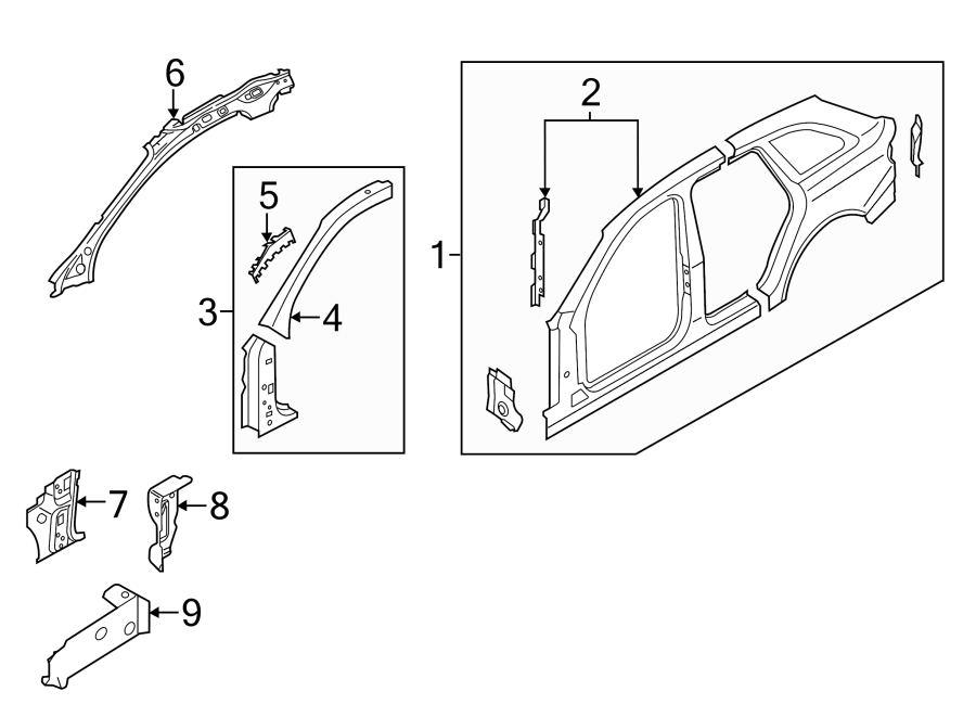 8PILLARS. ROCKER & FLOOR. APERTURE PANEL. HINGE PILLAR. UNISIDE.https://images.simplepart.com/images/parts/motor/fullsize/1390650.png