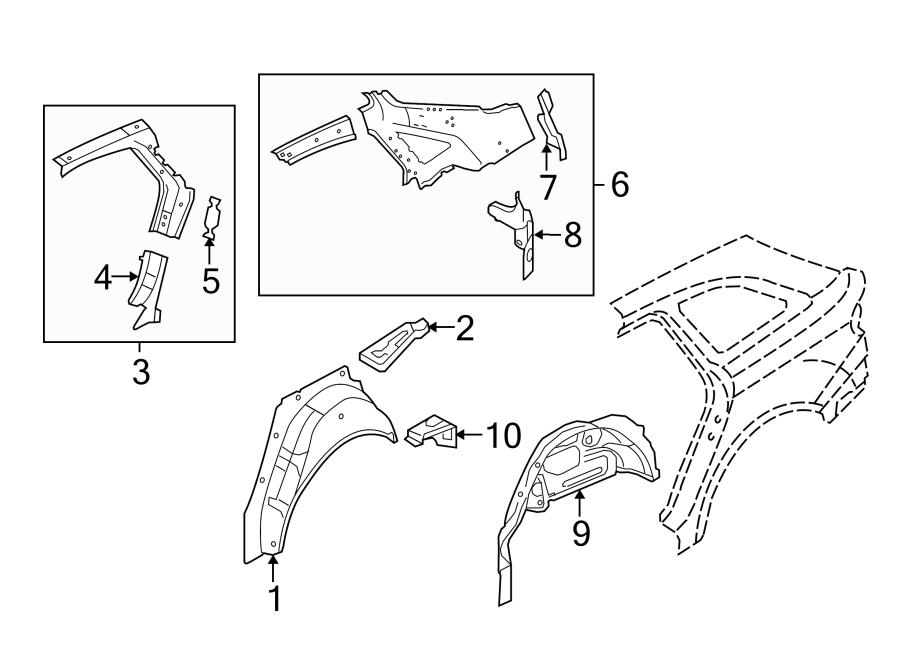 9QUARTER PANEL. INNER STRUCTURE.https://images.simplepart.com/images/parts/motor/fullsize/1390745.png