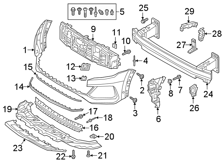 1FRONT BUMPER & GRILLE. BUMPER & COMPONENTS.https://images.simplepart.com/images/parts/motor/fullsize/1392007.png