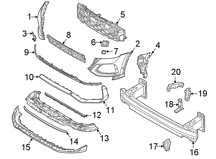 17Front bumper & grille. Bumper & components.https://images.simplepart.com/images/parts/motor/fullsize/1392008.png