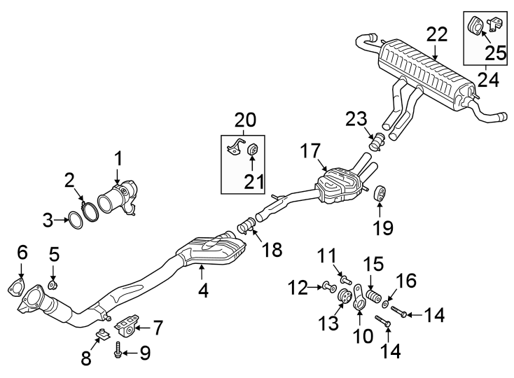 EXHAUST SYSTEM. EXHAUST COMPONENTS.