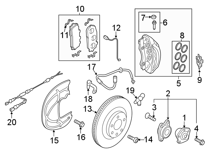 Front suspension. Brake components.