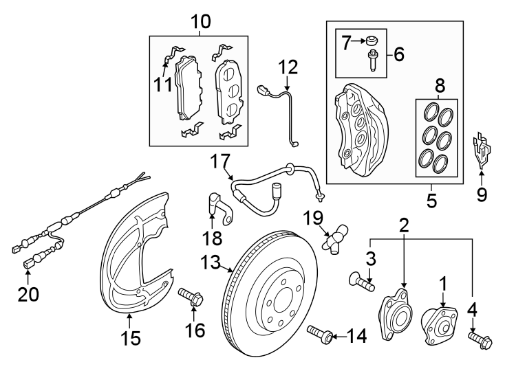 Front suspension. Brake components.