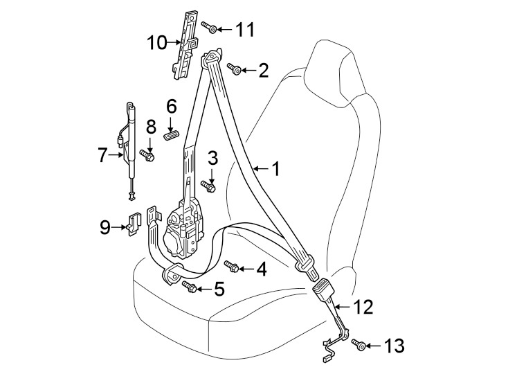 RESTRAINT SYSTEMS. FRONT SEAT BELTS.