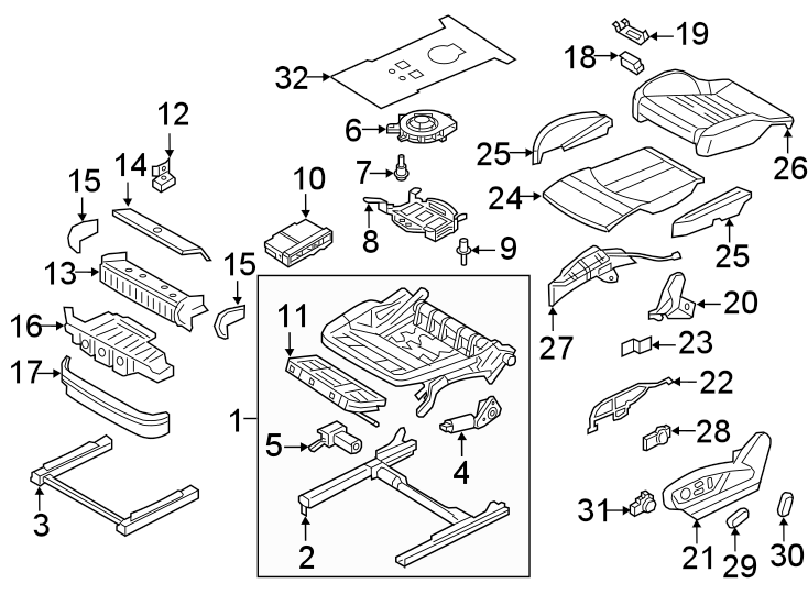 9Seats & tracks. Front seat components.https://images.simplepart.com/images/parts/motor/fullsize/1392542.png