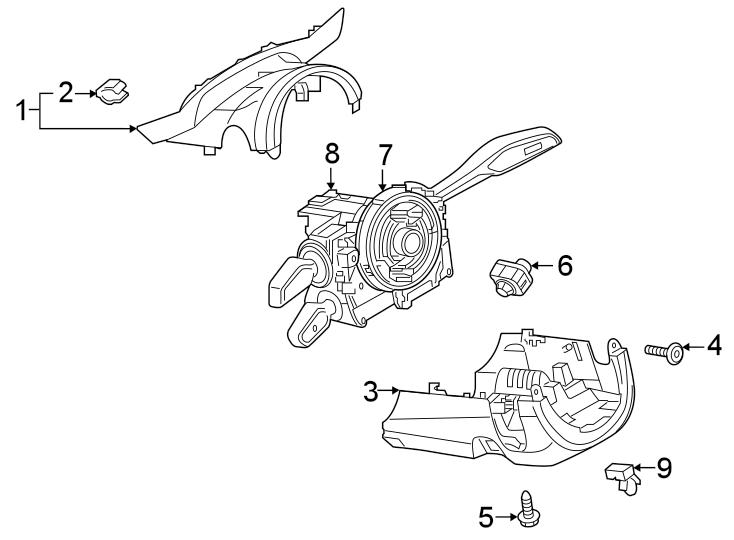 Steering column. Shroud. Switches & levers.