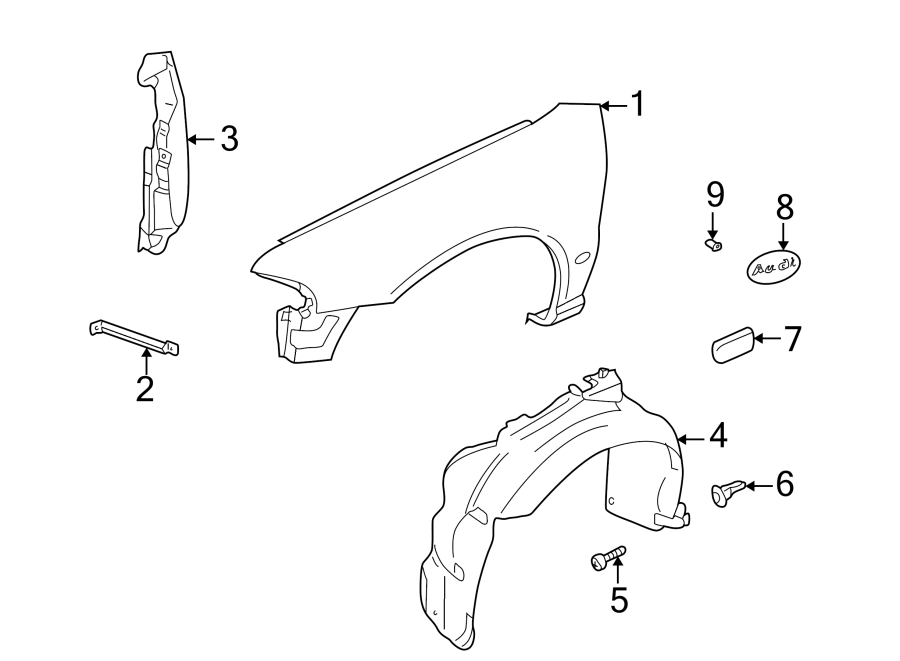 1EXTERIOR TRIM. FENDER & COMPONENTS.https://images.simplepart.com/images/parts/motor/fullsize/1396070.png