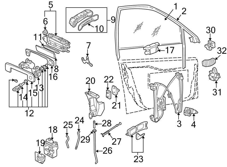 4FRONT DOOR. GLASS & HARDWARE. LOCK & HARDWARE.https://images.simplepart.com/images/parts/motor/fullsize/1396290.png