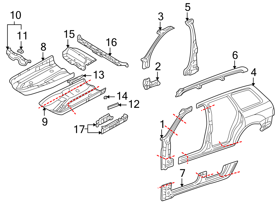 17PILLARS. ROCKER & FLOOR. FLOOR & RAILS. UNISIDE.https://images.simplepart.com/images/parts/motor/fullsize/1396470.png