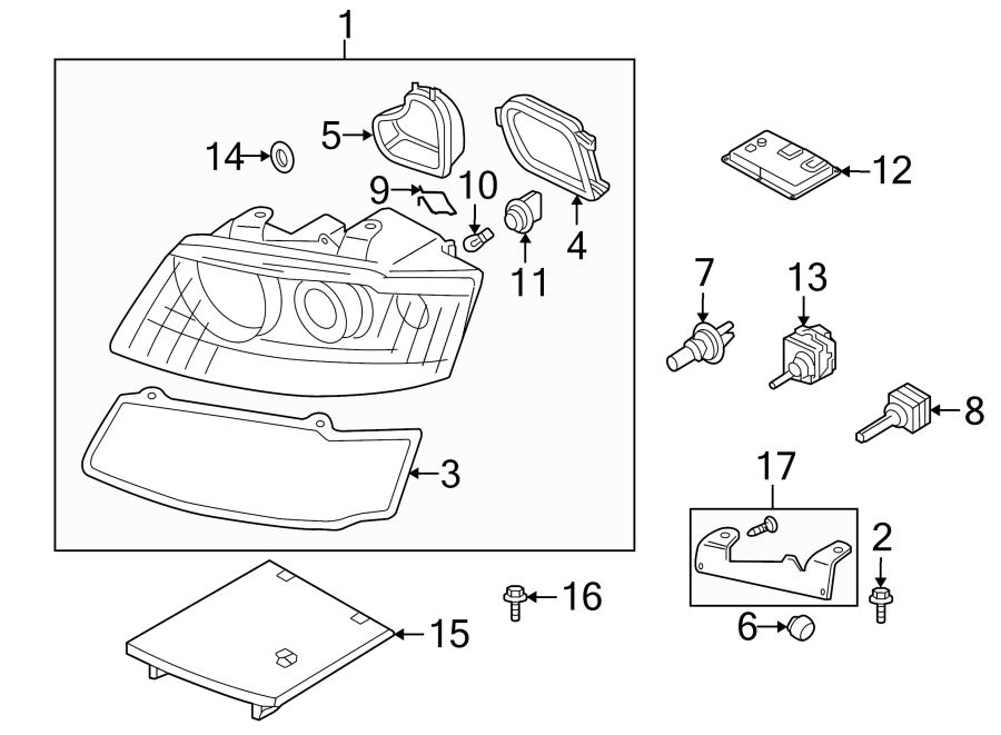 12FRONT LAMPS. HEADLAMP COMPONENTS.https://images.simplepart.com/images/parts/motor/fullsize/1397017.png