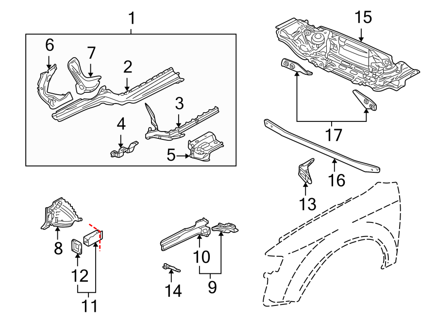 2FENDER. STRUCTURAL COMPONENTS & RAILS.https://images.simplepart.com/images/parts/motor/fullsize/1397125.png