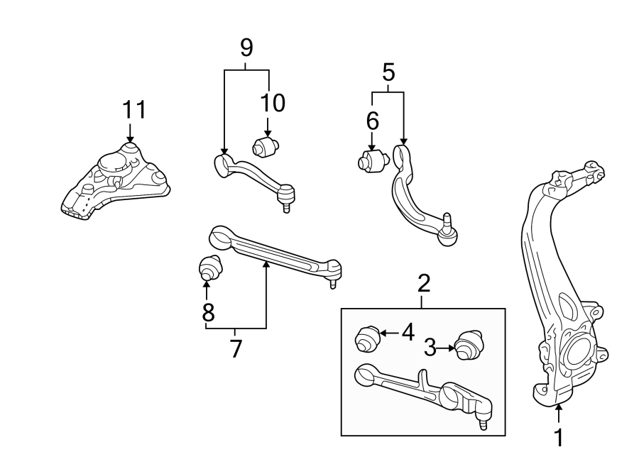 10Front suspension. Suspension components.https://images.simplepart.com/images/parts/motor/fullsize/1397320.png