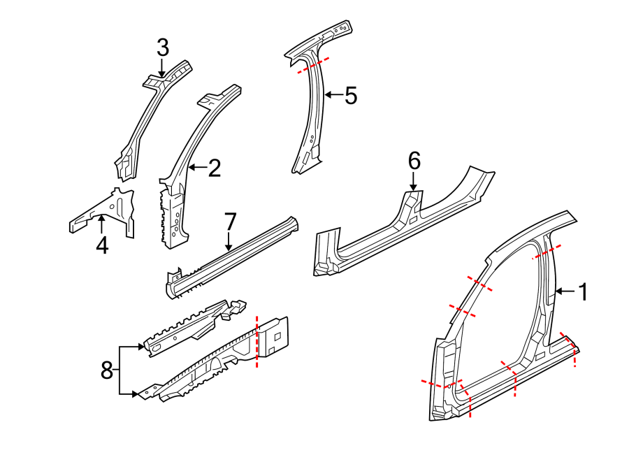 7PILLARS. ROCKER & FLOOR. CENTER PILLAR & ROCKER. HINGE PILLAR.https://images.simplepart.com/images/parts/motor/fullsize/1397560.png