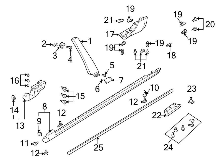 Diagram PILLARS. ROCKER & FLOOR. EXTERIOR TRIM. for your Audi A5  