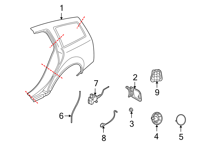 9QUARTER PANEL & COMPONENTS.https://images.simplepart.com/images/parts/motor/fullsize/1397680.png