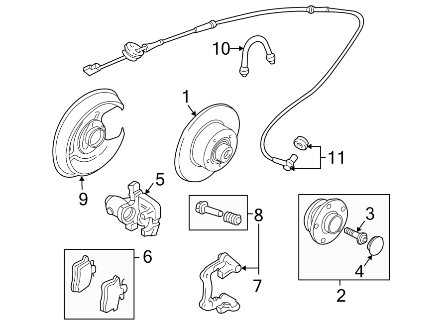 REAR SUSPENSION. BRAKE COMPONENTS.