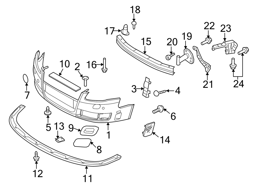 13FRONT BUMPER & GRILLE. BUMPER & COMPONENTS.https://images.simplepart.com/images/parts/motor/fullsize/1398007.png