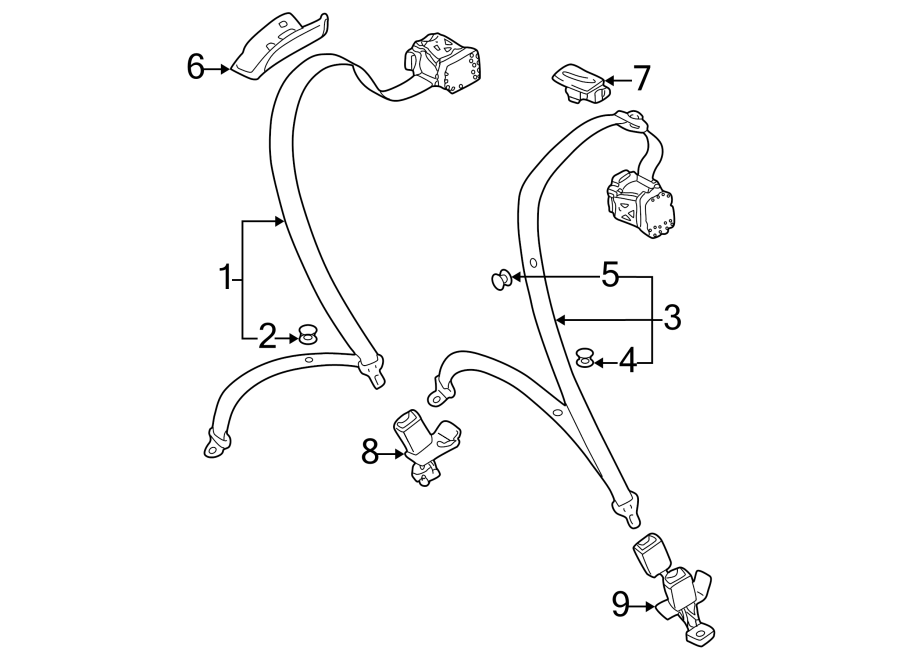 7RESTRAINT SYSTEMS. REAR SEAT BELTS.https://images.simplepart.com/images/parts/motor/fullsize/1398635.png