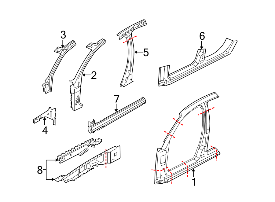 7PILLARS. ROCKER & FLOOR. APERTURE PANEL. CENTER PILLAR & ROCKER. HINGE PILLAR.https://images.simplepart.com/images/parts/motor/fullsize/1398735.png