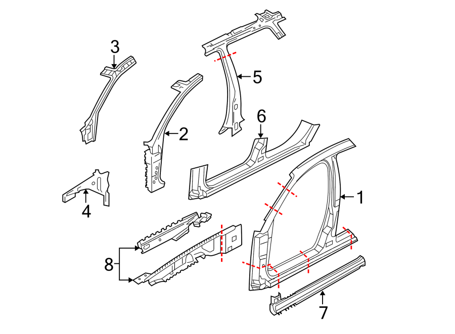 7PILLARS. ROCKER & FLOOR. APERTURE PANEL. CENTER PILLAR & ROCKER. HINGE PILLAR.https://images.simplepart.com/images/parts/motor/fullsize/1398755.png