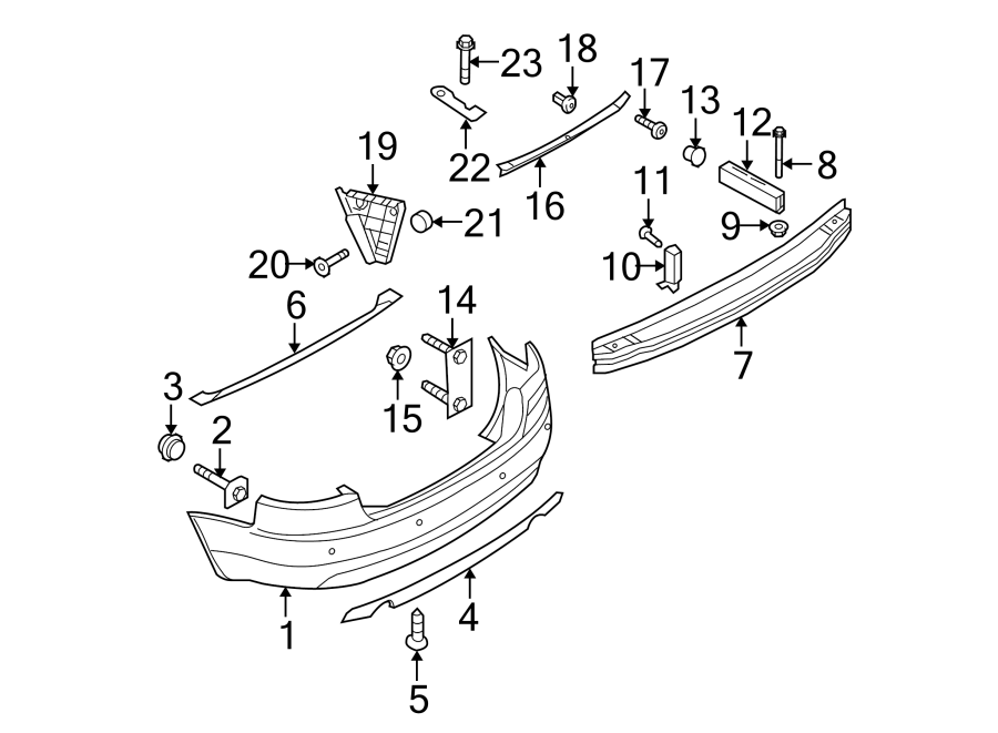 13REAR BUMPER. BUMPER & COMPONENTS.https://images.simplepart.com/images/parts/motor/fullsize/1398999.png