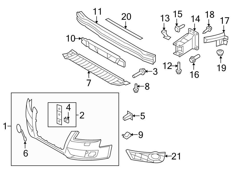 11FRONT BUMPER & GRILLE. BUMPER & COMPONENTS.https://images.simplepart.com/images/parts/motor/fullsize/1399010.png