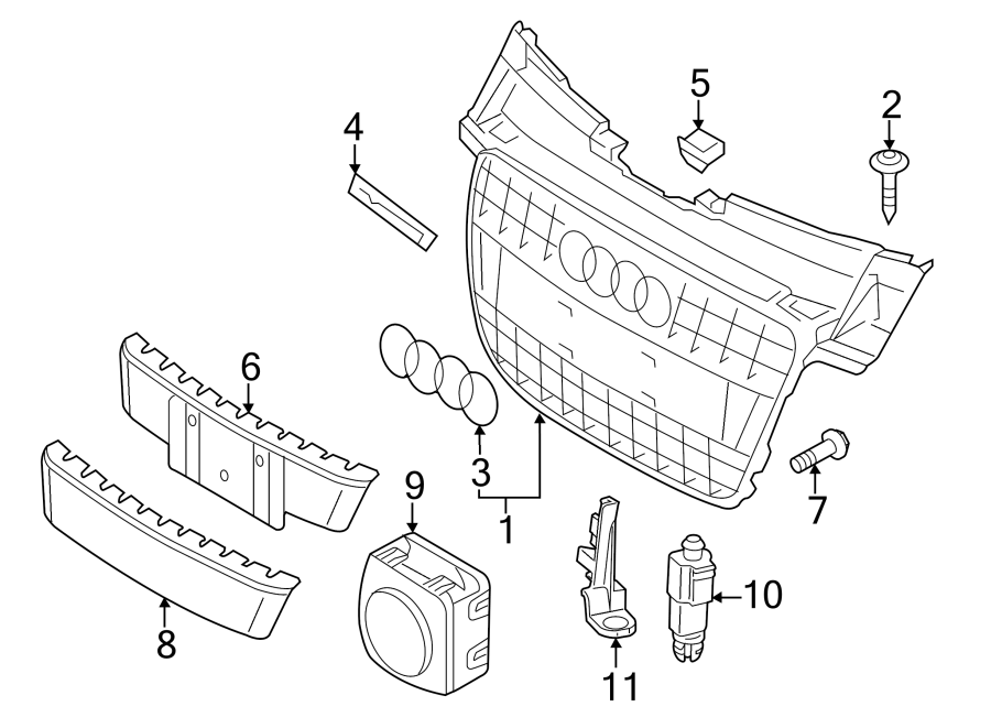 6FRONT BUMPER & GRILLE. GRILLE & COMPONENTS.https://images.simplepart.com/images/parts/motor/fullsize/1399015.png