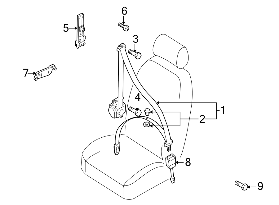 7RESTRAINT SYSTEMS. FRONT SEAT BELTS.https://images.simplepart.com/images/parts/motor/fullsize/1399565.png