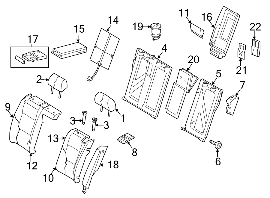 SEATS & TRACKS. REAR SEAT COMPONENTS.