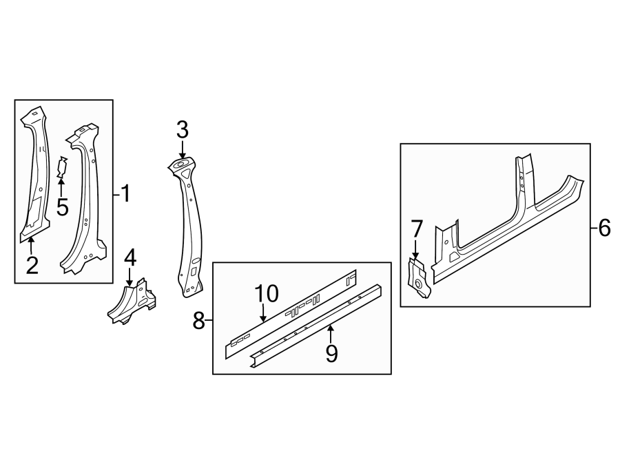 8PILLARS. ROCKER & FLOOR. CENTER PILLAR & ROCKER.https://images.simplepart.com/images/parts/motor/fullsize/1399652.png