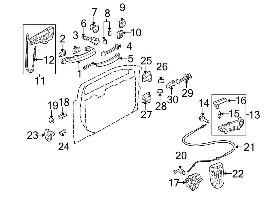 13FRONT DOOR. LOCK & HARDWARE.https://images.simplepart.com/images/parts/motor/fullsize/1399710.png